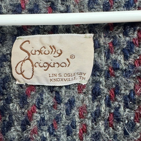 Vintage Sinfully Original Lin Oglesby Sweater Open cardigan OOAK Mohair Medium - Picture 3 of 6